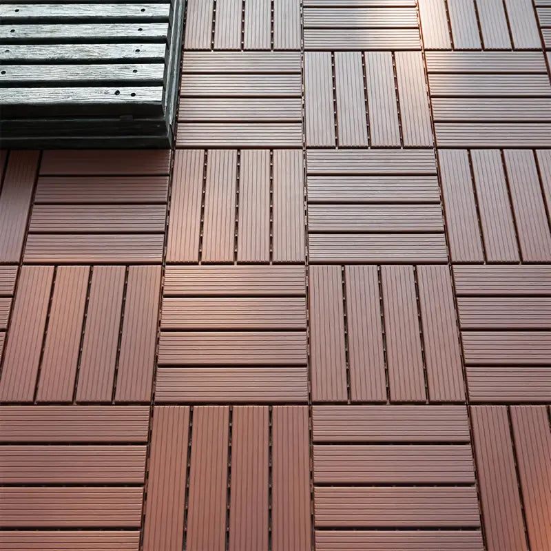 Set 5 Placi Terasă Exterior, Lemn Compozit, Maro Deschis