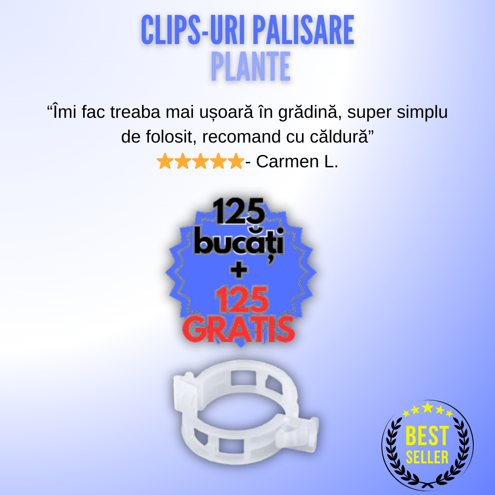 Clips-uri palisare plante 125 bucati+125 GRATIS