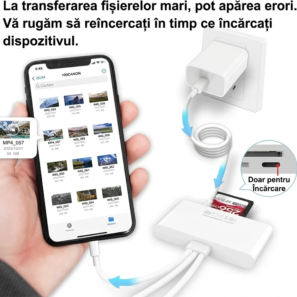 Adaptor 5 în 1 Transfer rapid date și conectivitate la orice telefon