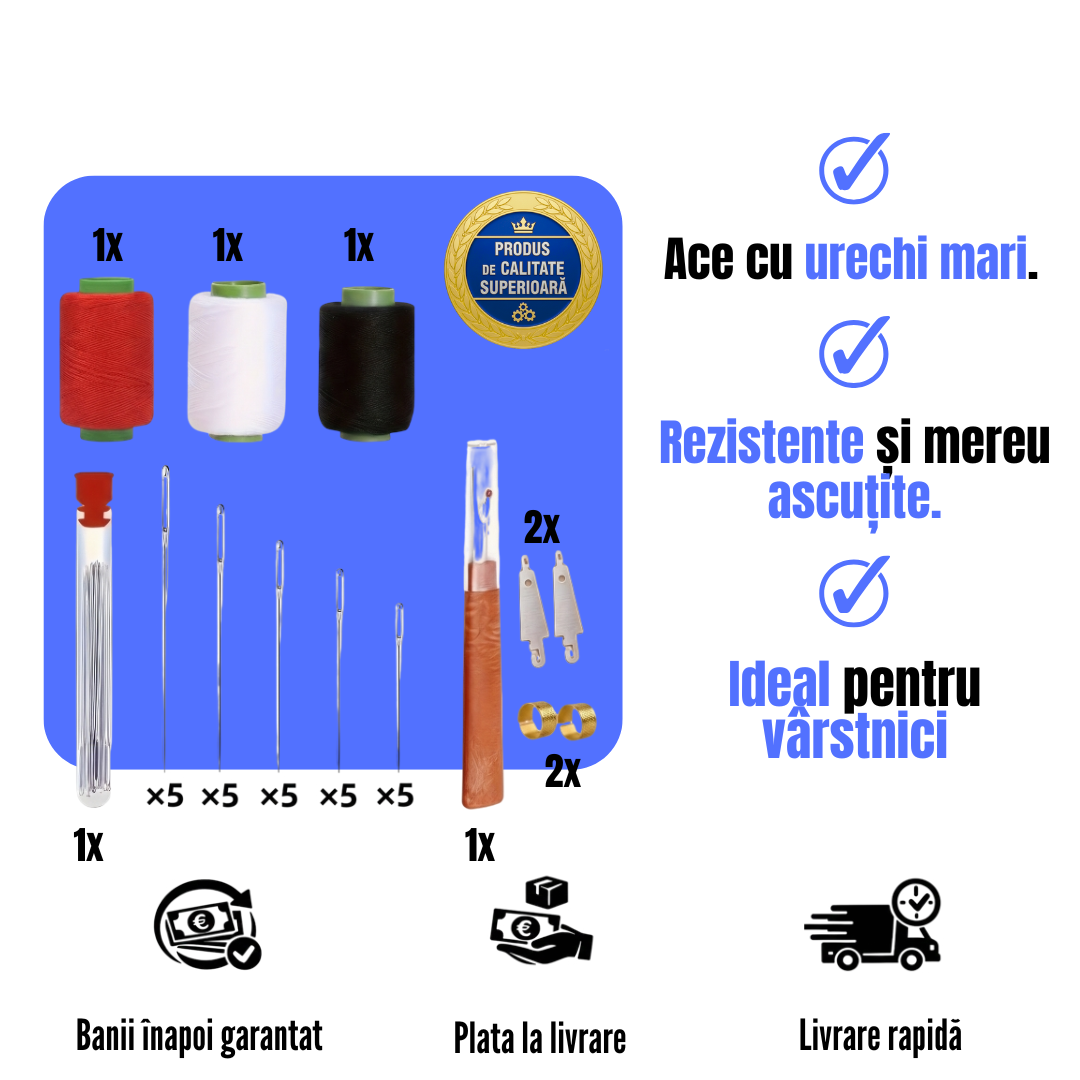 Set Complet de Cusut 34 Piese Pentru Vârstnici