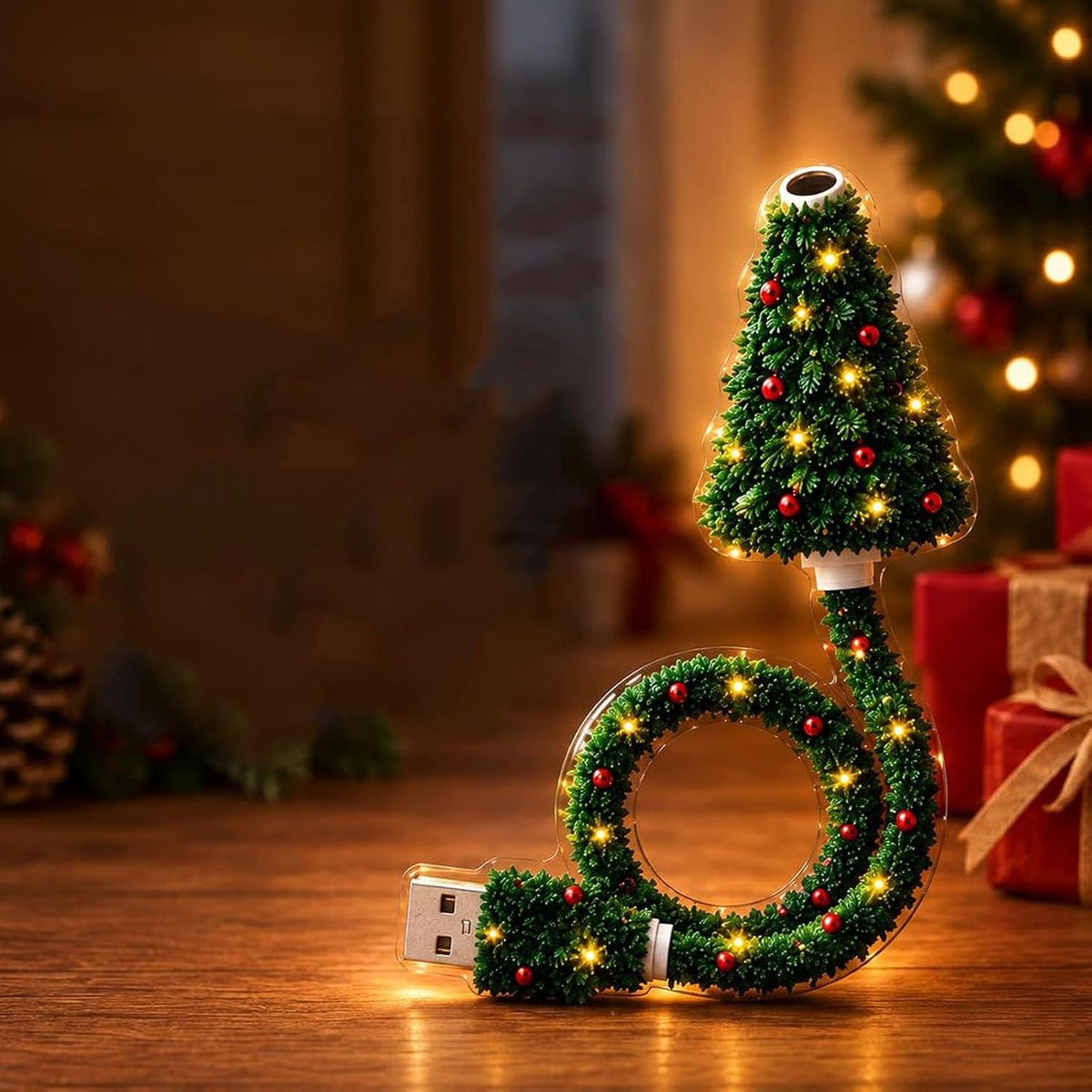 Lampă Ambientală LED USB „Bradul Festiv”