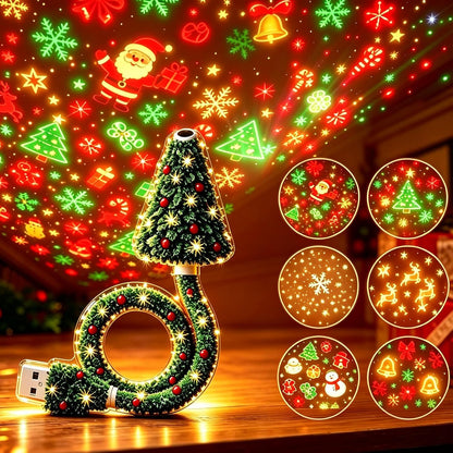 Lampă Ambientală LED USB „Bradul Festiv”