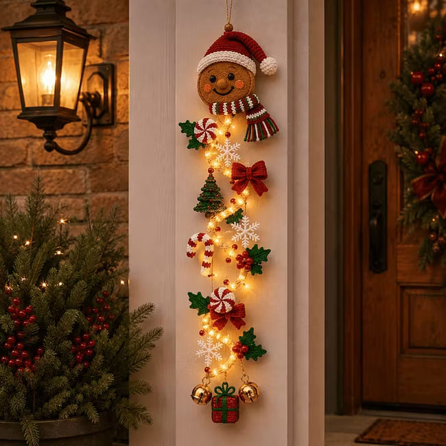 Ornament Strălucitor de Crăciun pentru Ușă