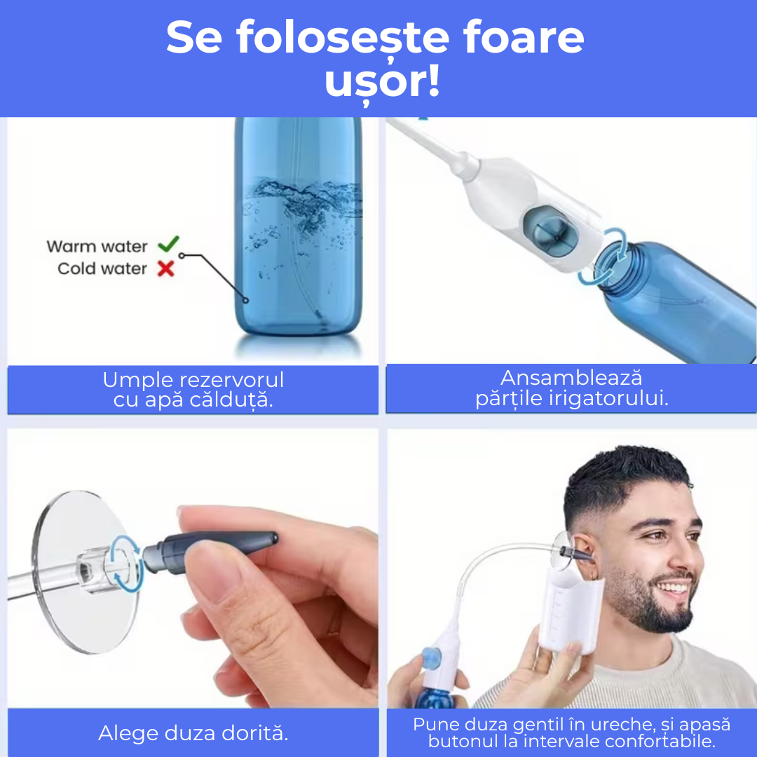 Kit pentru Curățarea Urechilor – Scapă de Dopurile de Ceară Rapid
