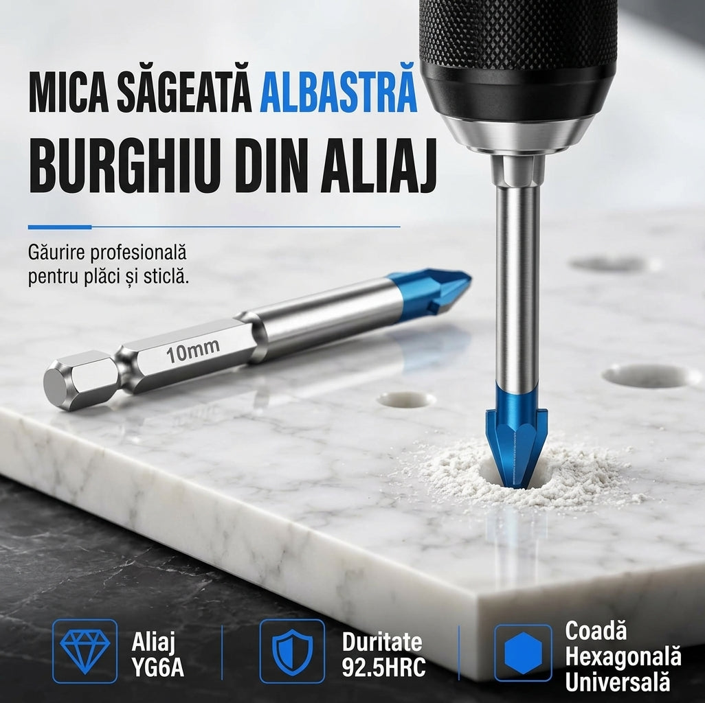 Burghiu Excentric din Carbură cu Tijă Hexagonală