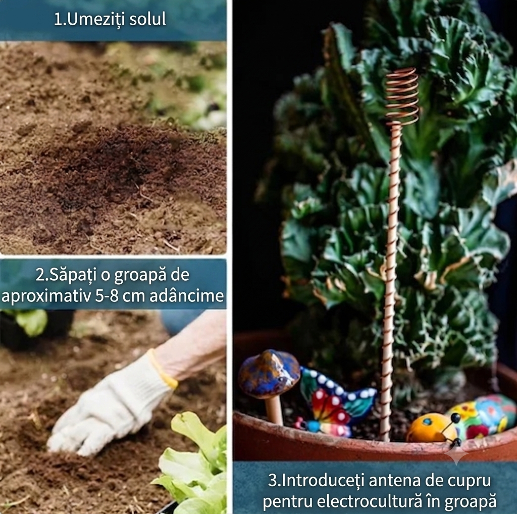 SET 3 Antene de Cupru pentru Electrocultură