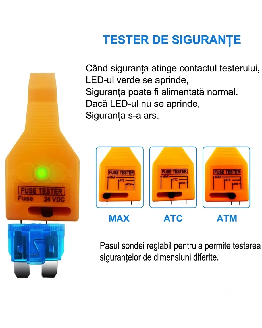 Instrument Universal 2 în 1 pentru Testarea și Extragerea Siguranțelor Auto