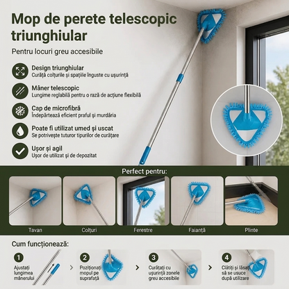 Mop Telescopic Triunghiular de Perete