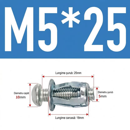 SET 40 Piulițe Nit Expandabile cu Ancorare în 4 Petale