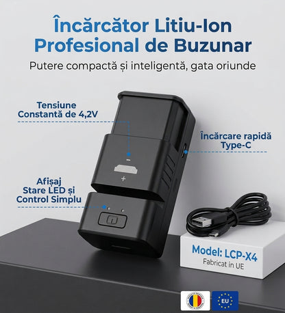 Încărcător cu USB pentru Baterii Reîncărcabile Tip Nasture