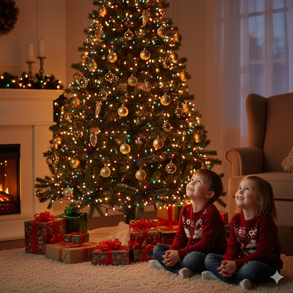 Ghirlanda de Craciun Retro Cu Muzica Si Jocuri de Lumini