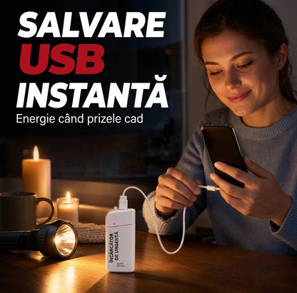 Încărcător Portabil de Urgență pe Baterii AA cu Lanternă LED