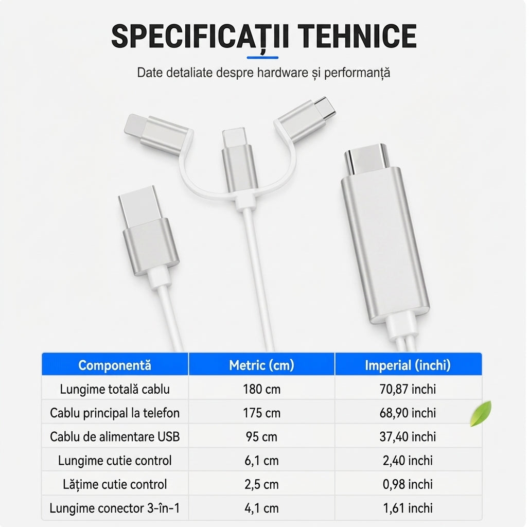 Cablu Telefon-HDMI 3 în 1