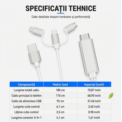 Cablu Telefon-HDMI 3 în 1