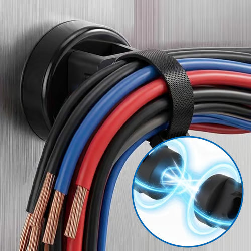 Suport Magnetic pentru Fascicul de Cabluri (12 console+12 bride de cablu)